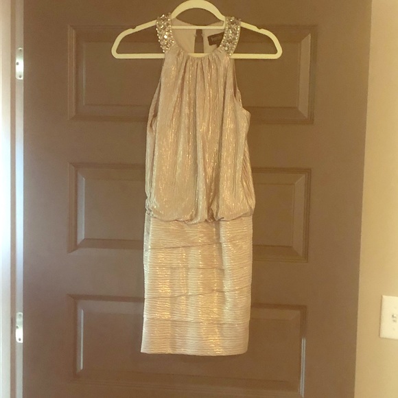 Size 0 gold Laundry dress worn once! - Picture 1 of 5
